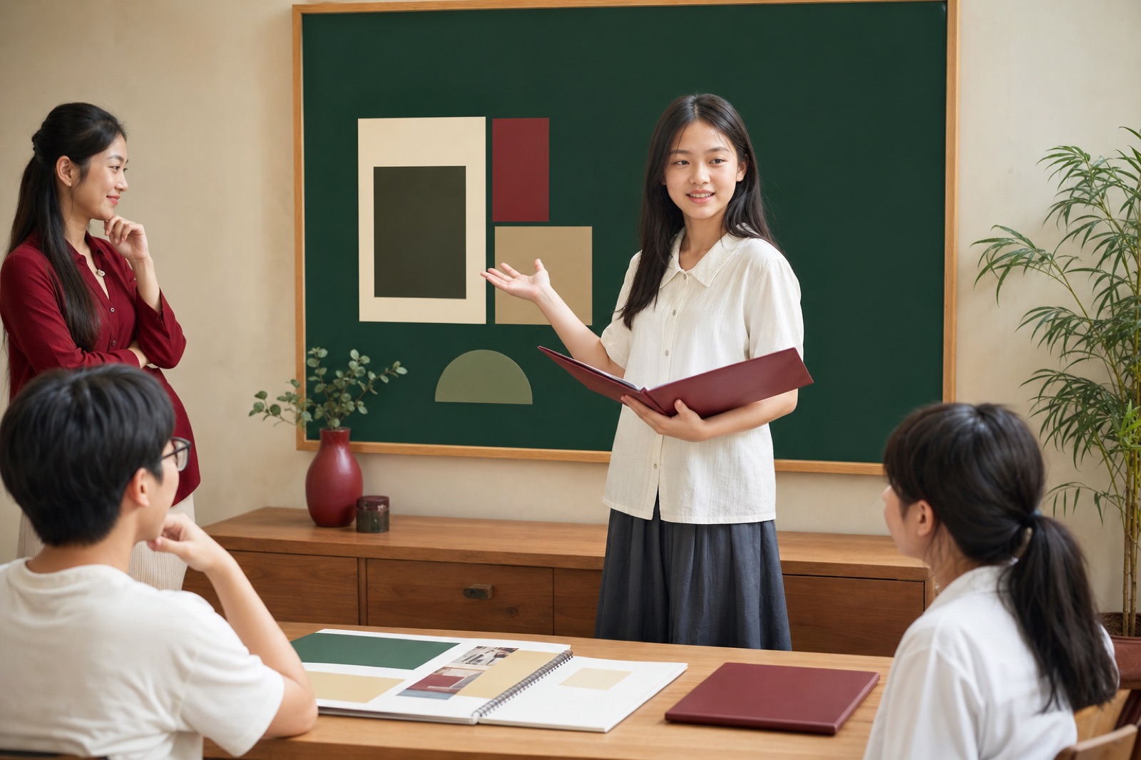 Hình ảnh minh hoạ học viên trình bày sản phẩm học tập trước lớp